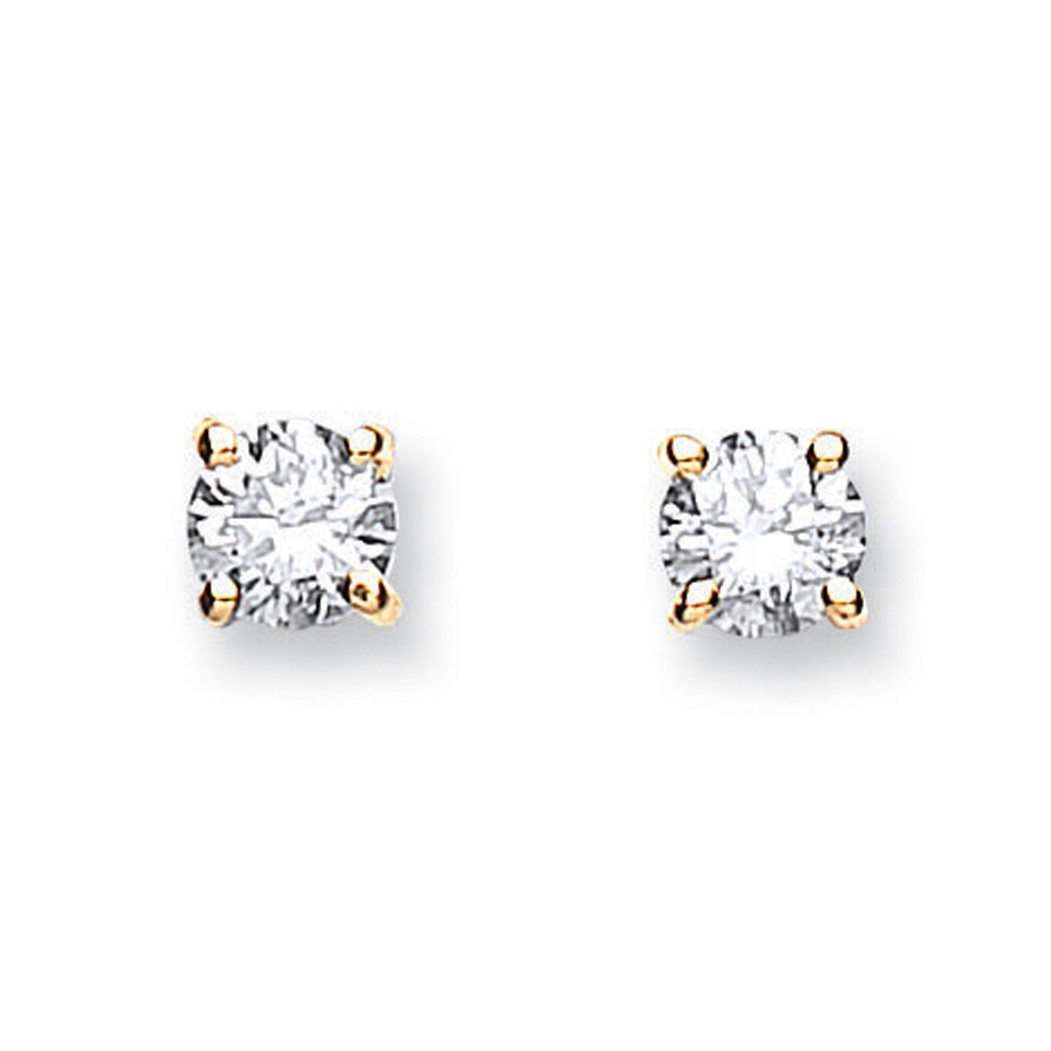 18ct Yellow Gold 0.50ct Claw Set Diamond Stud Earrings
