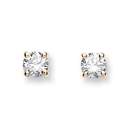 18ct Yellow Gold 0.50ct Claw Set Diamond Stud Earrings