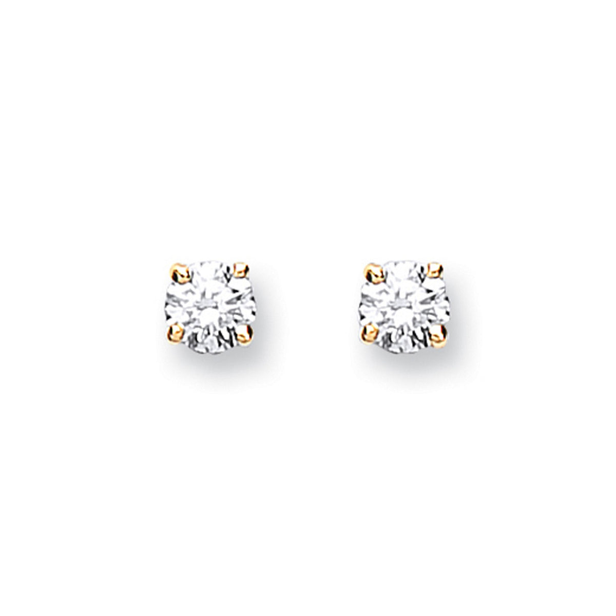 9ct Yellow Gold 0.15ct Claw Set Diamond Stud Earrings