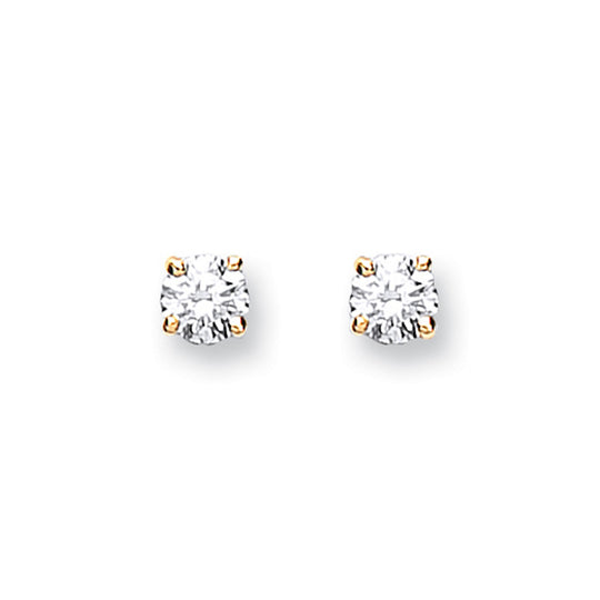 9ct Yellow Gold 0.15ct Claw Set Diamond Stud Earrings