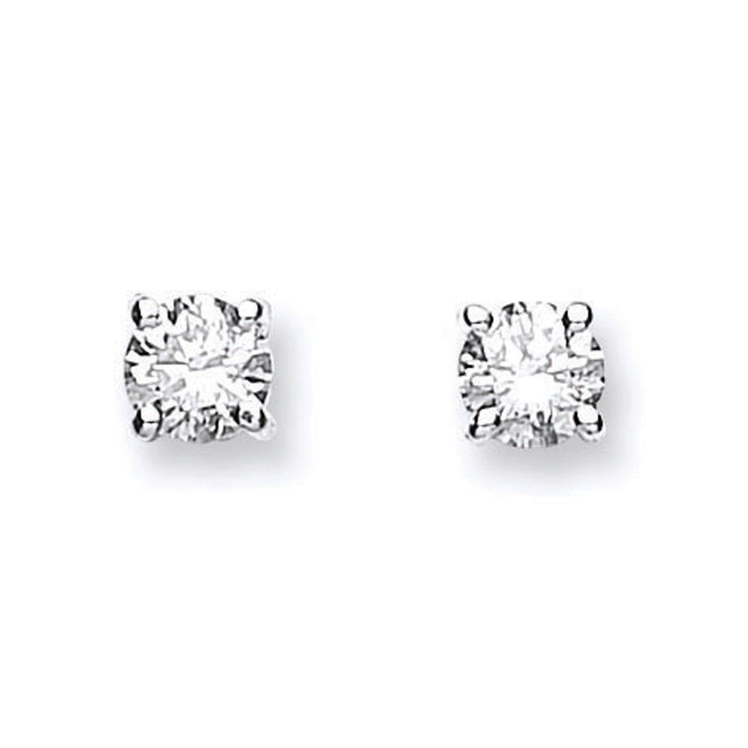 18ct White Gold 0.50ct Claw Set Diamond Stud Earrings