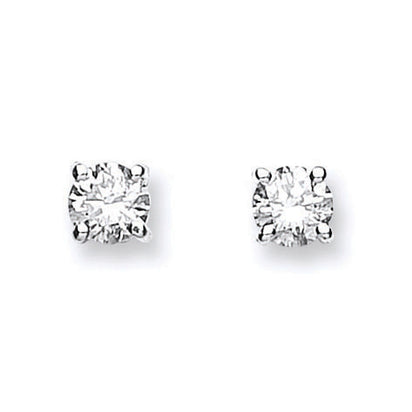 18ct White Gold 0.50ct Claw Set Diamond Stud Earrings
