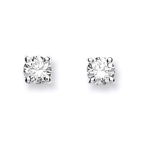 18ct White Gold 0.50ct Claw Set Diamond Stud Earrings