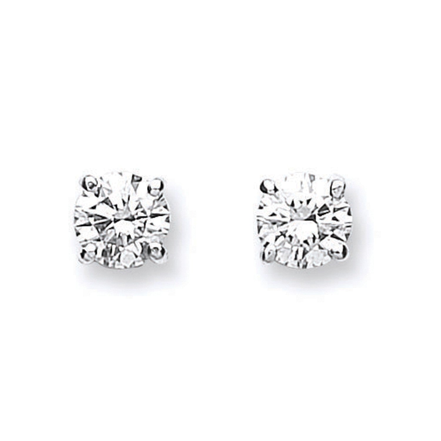 18ct White Gold 0.70ct Claw Set Diamond Stud Earrings