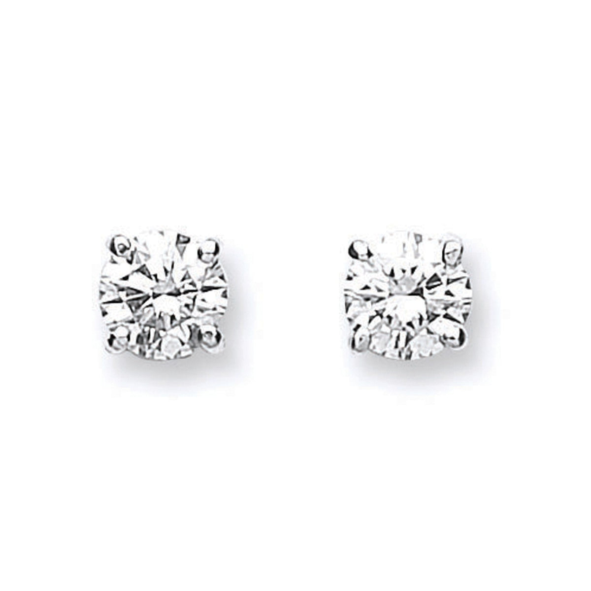 18ct White Gold 0.70ct Claw Set Diamond Stud Earrings