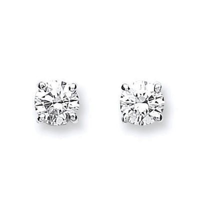 18ct White Gold 0.70ct Claw Set Diamond Stud Earrings