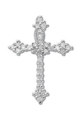 9ct Whte Gold 0.25ct Diamond Cross