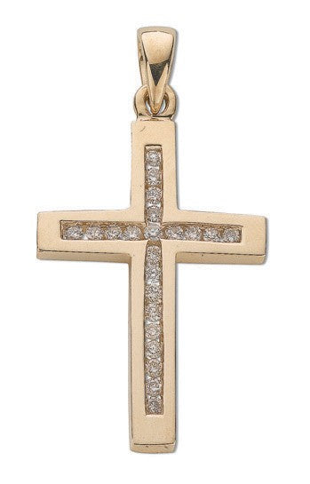 9ct Yellow Gold 0.35ct Diamond Cross