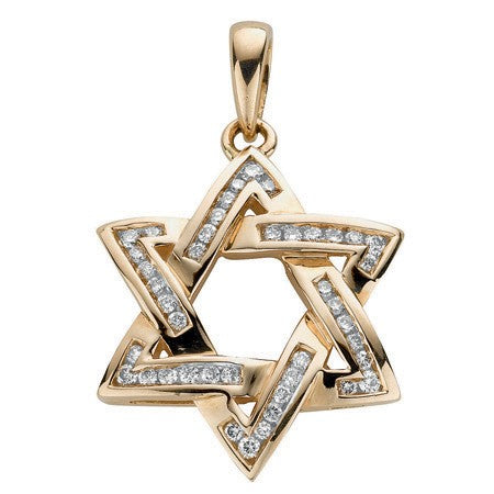 9ct Yellow Gold 0.50ct Diamond Star of David Pendant