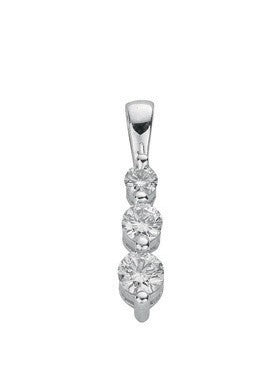 9ct White Gold 0.31ct Diamond Trilogy Pendant