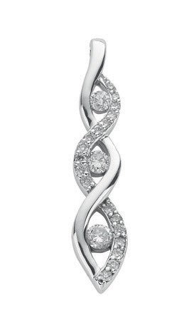 9ct White Gold 0.33ct Diamond Drop Pendant