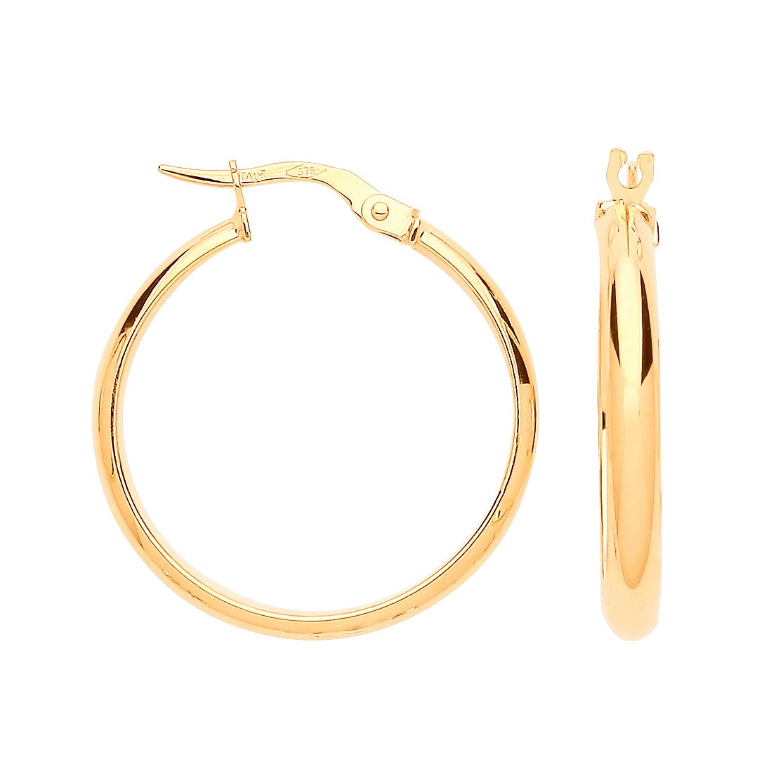 Yellow Gold 24mm Hoop Earrings