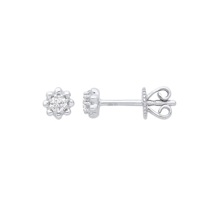 9ct White Gold 0.13ct Diamond Stud Earring