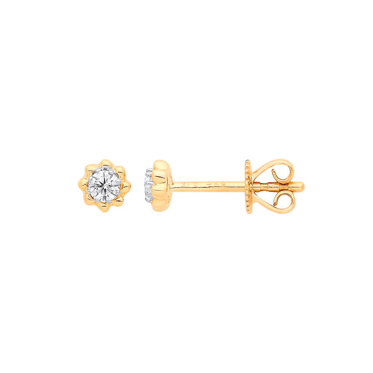 9ct Yellow Gold 0.13ct Diamond Stud Earring