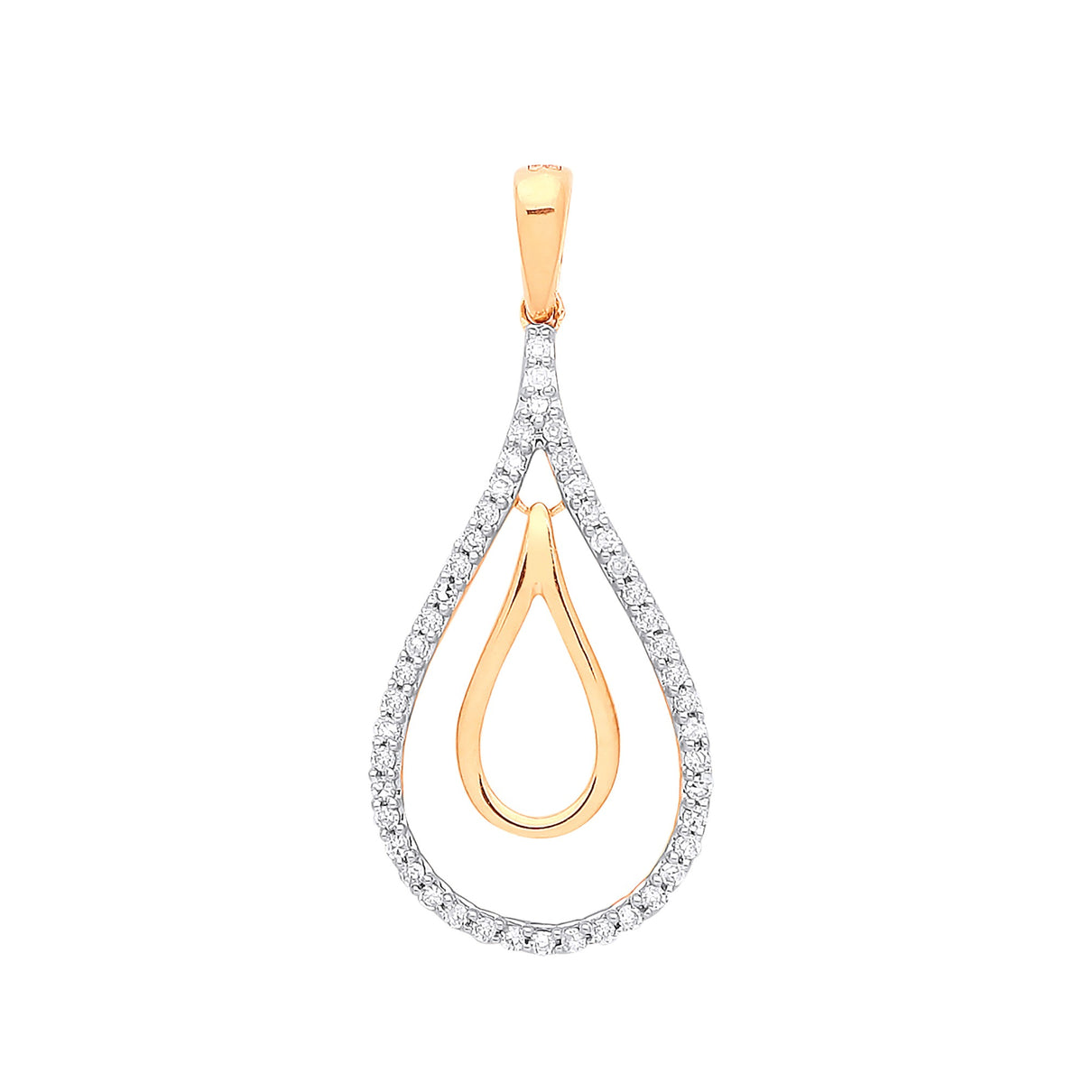 9ct Yellow Gold 0.13ct Drop Pendant