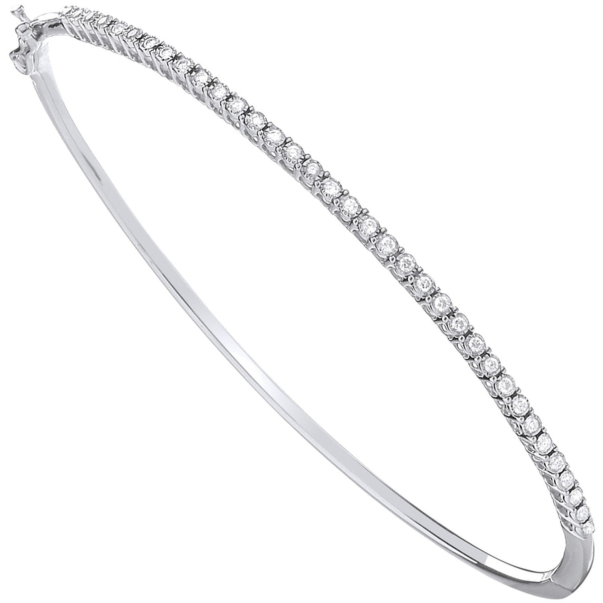 9ct White Gold 0.25ct Diamond Bangle