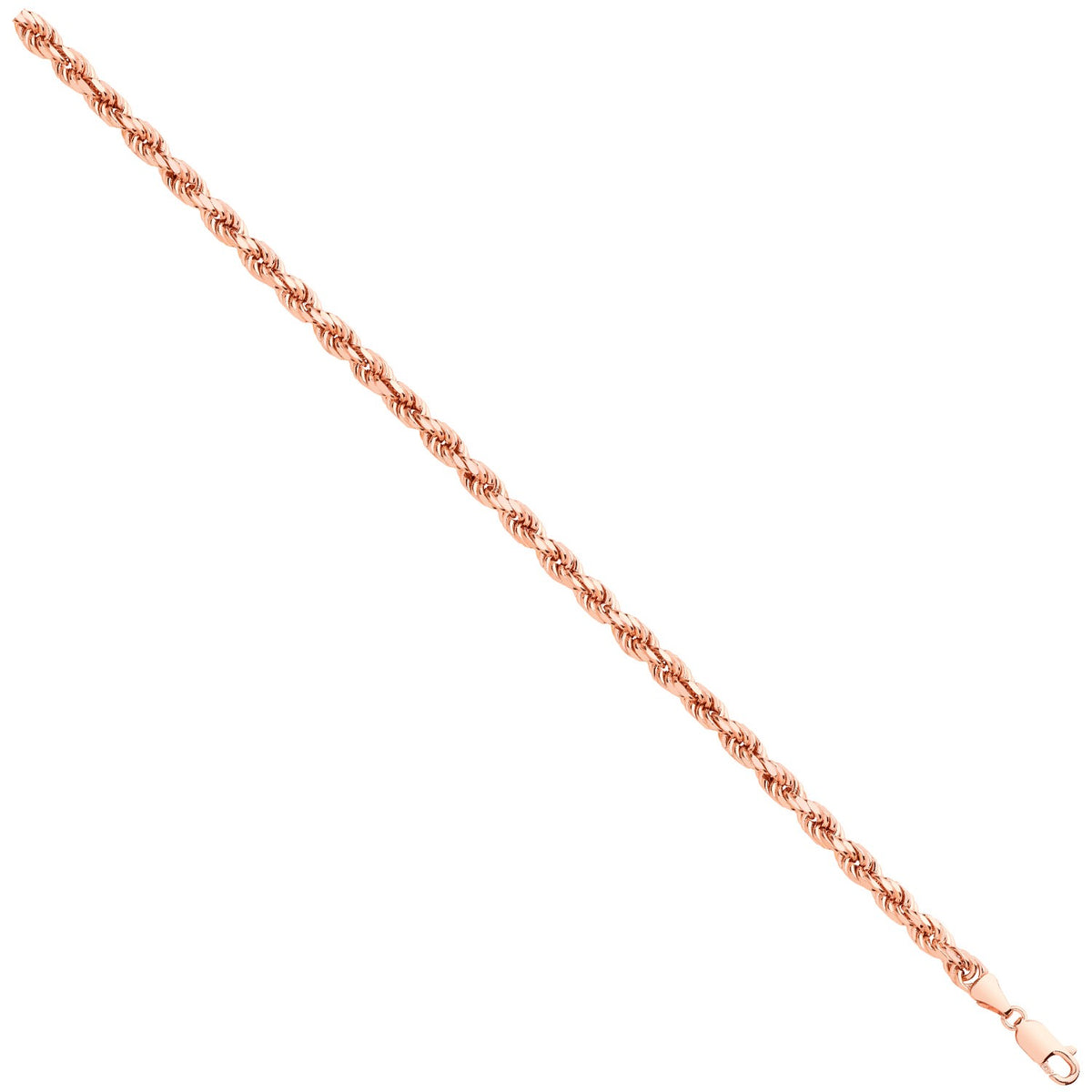 Rose Gold 4.5mm Semi Solid D/C Rope Chain