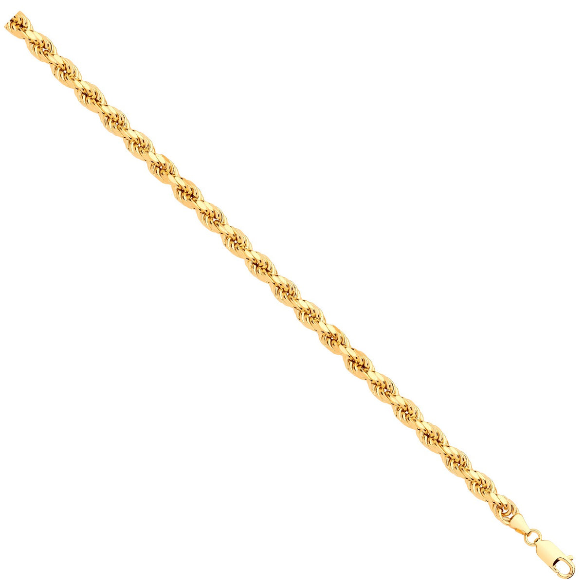 Yellow Gold 6.0mm Semi Solid D/C Rope Chain