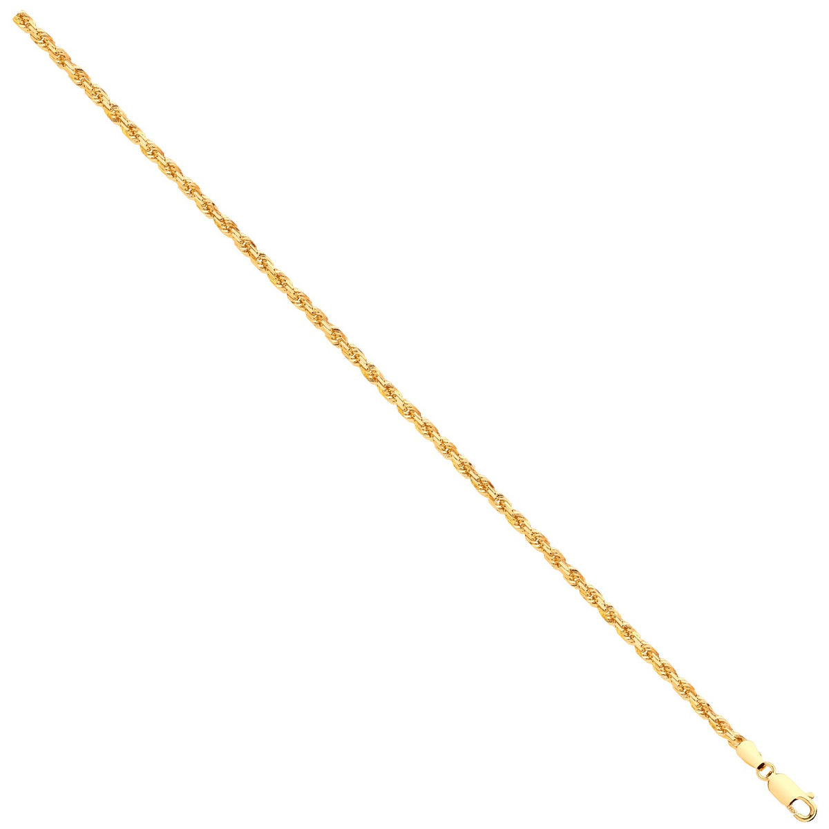 Yellow Gold D/C 3.0mm Solid Rope Chain