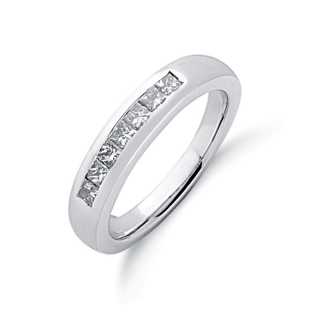 9ct White Gold 0.50ct Princess Cut Diamond Eternity Ring