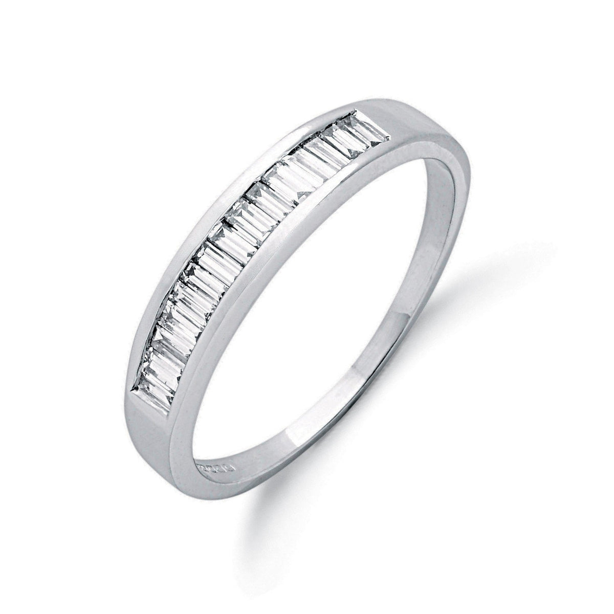 9ct White Gold 0.50ct Baguette Cut Diamond Eternity Ring
