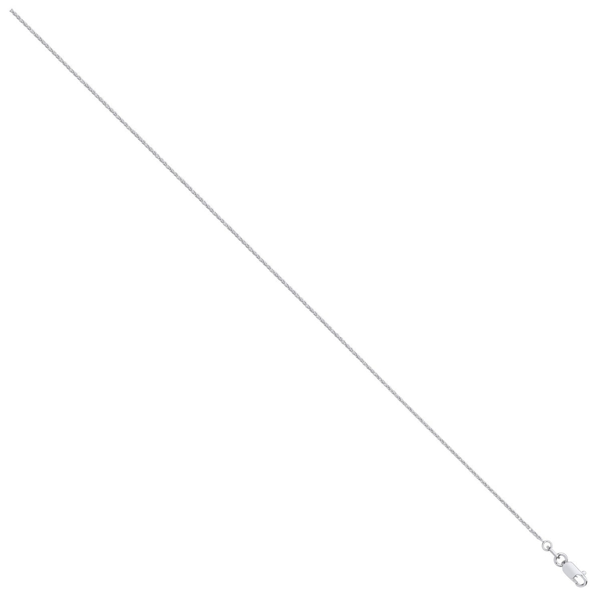 18ct White Gold 1.0mm Spiga Chain