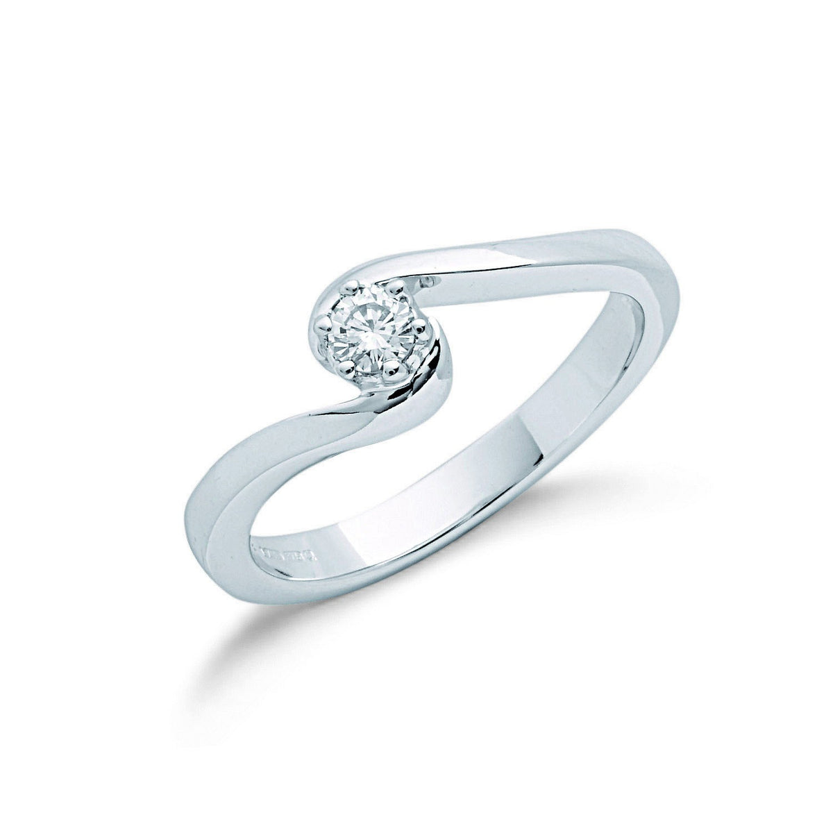 9ct White Gold 0.15ct Diamond Engagement Ring