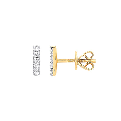 9ct Yellow Gold 0.07ct Diamond Earrings