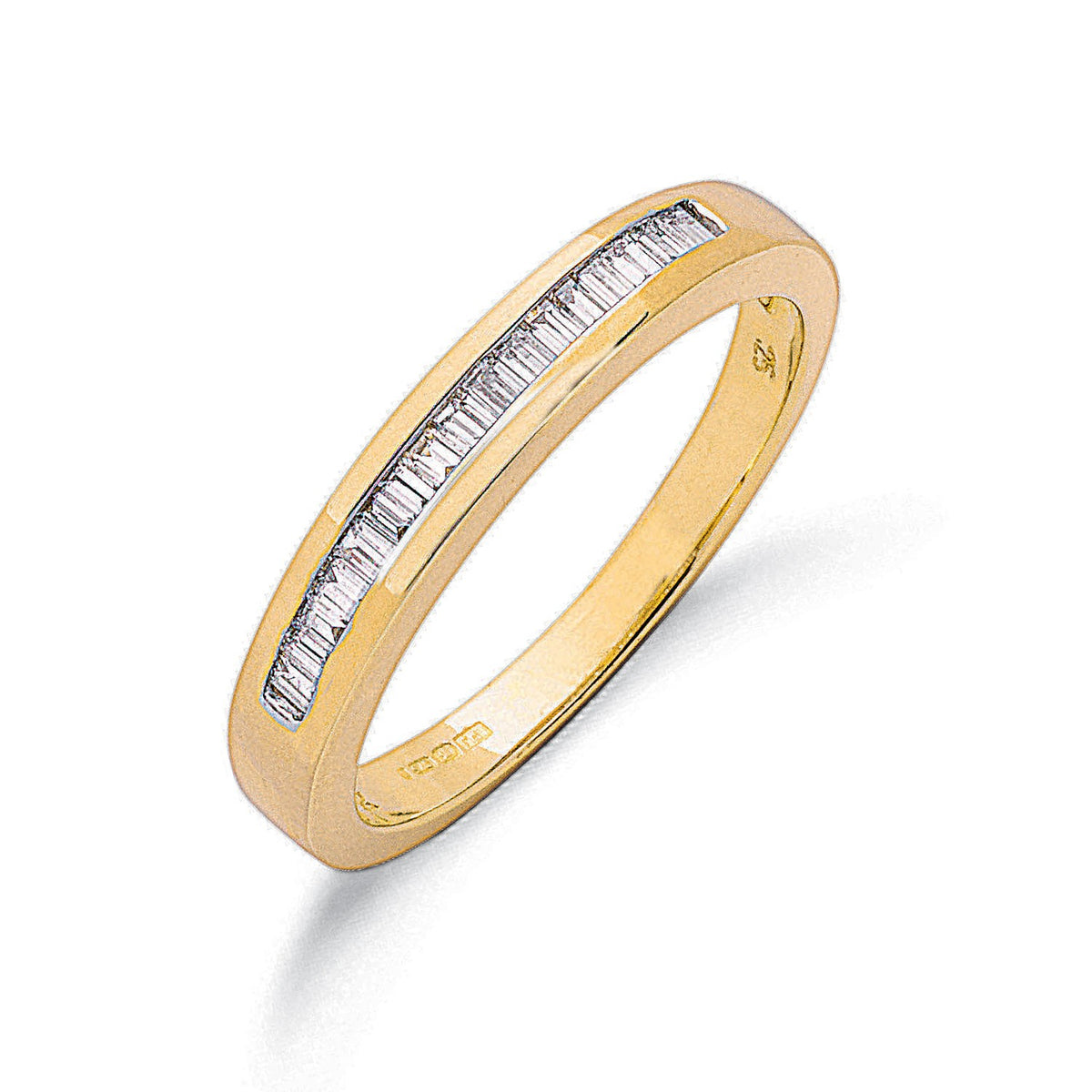 9ct Yellow Gold 0.25ct Baguette Cut Diamond Eternity Ring