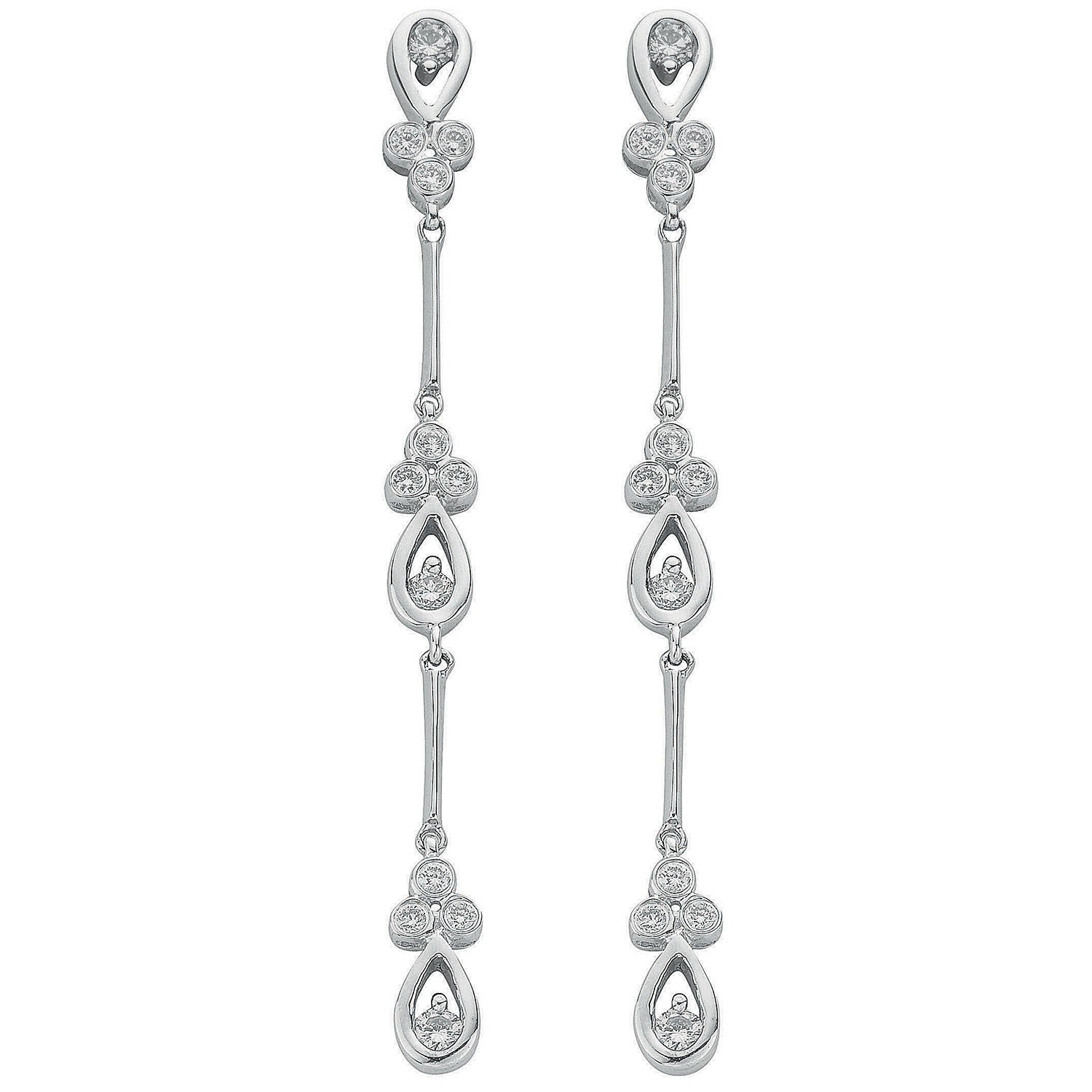 18ct White Gold 0.54ct Diamond Drop Earrings