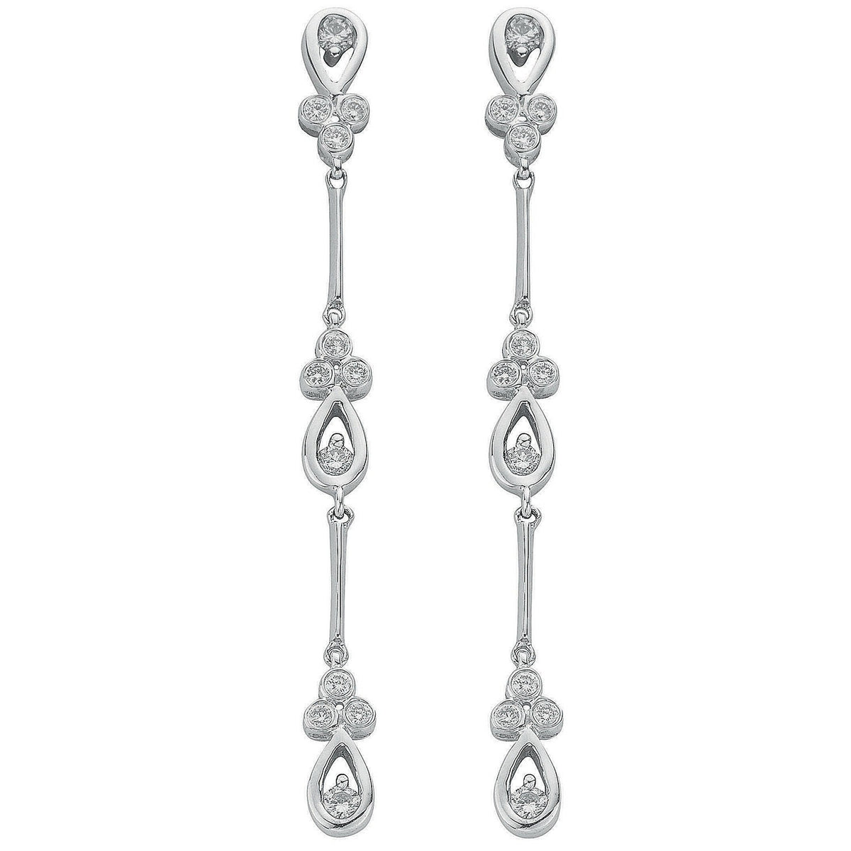 18ct White Gold 0.54ct Diamond Drop Earrings