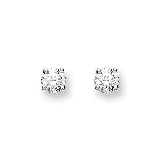 9ct White Gold 0.20ct Claw Set Diamond Stud Earrings