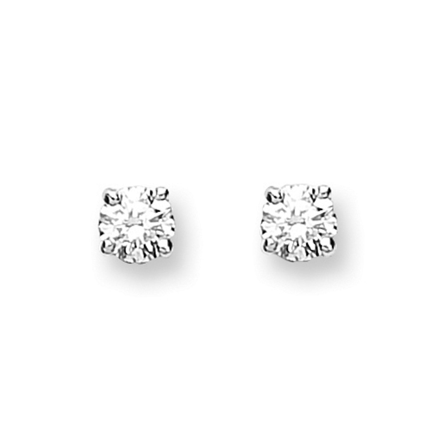 9ct White Gold 0.25ct Claw Set Diamond Stud Earrings