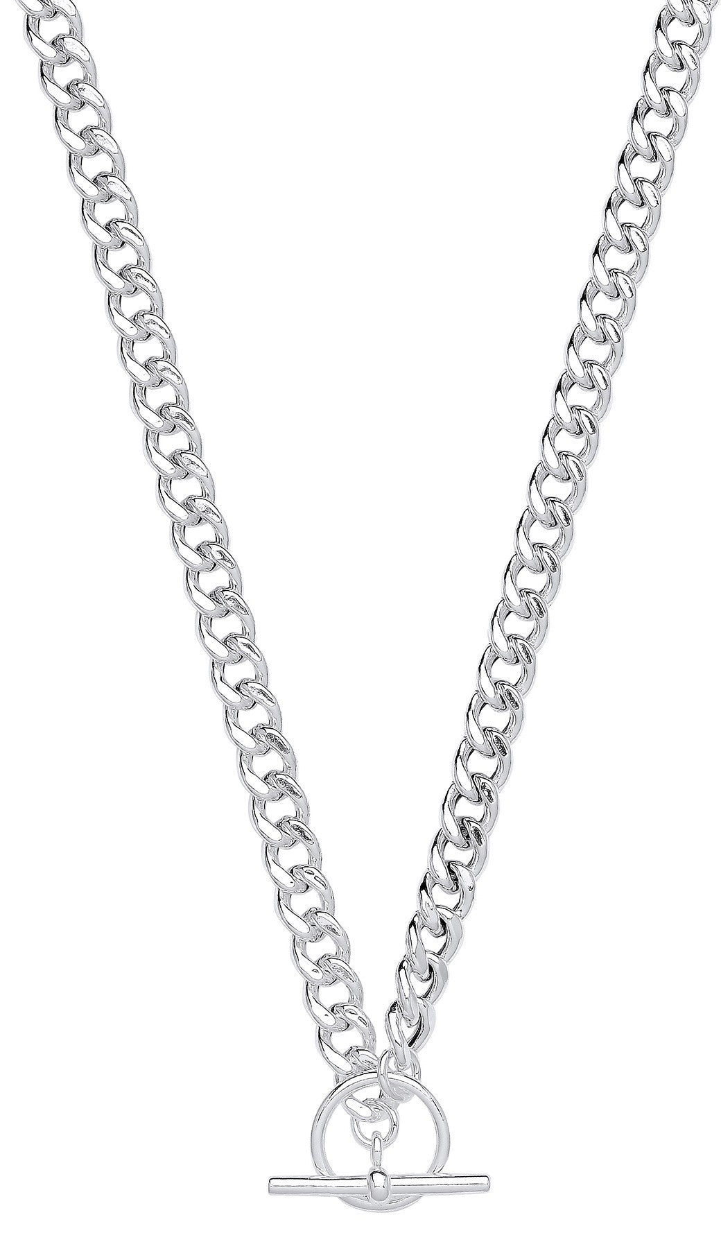 Silver T-Bar Curb Chain Necklace/Bracelet