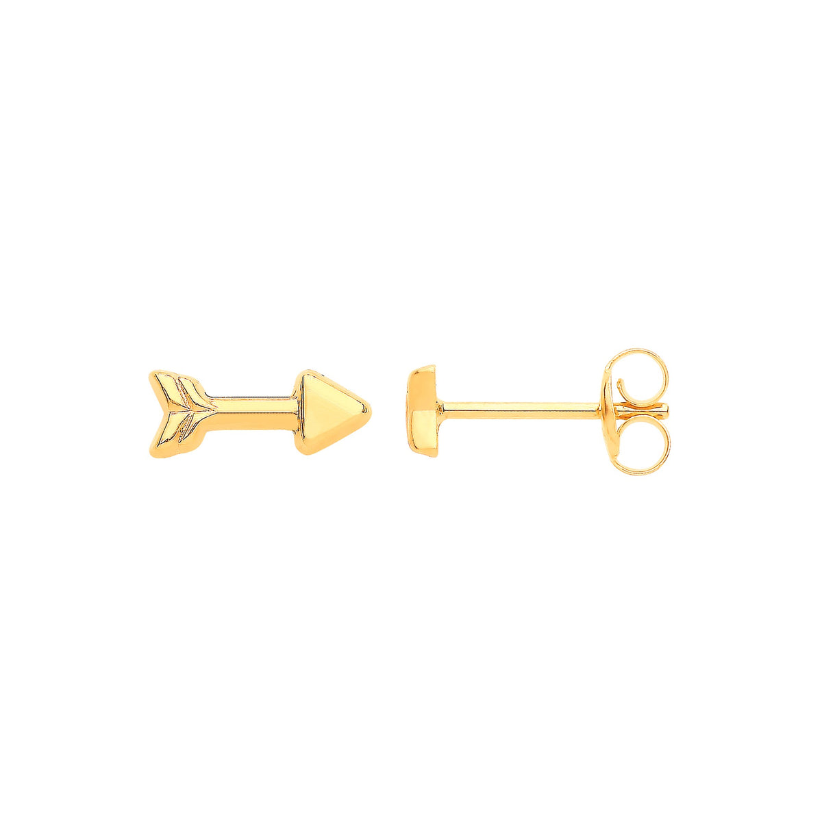 9ct Yellow Gold Tiny Arrow Studs
