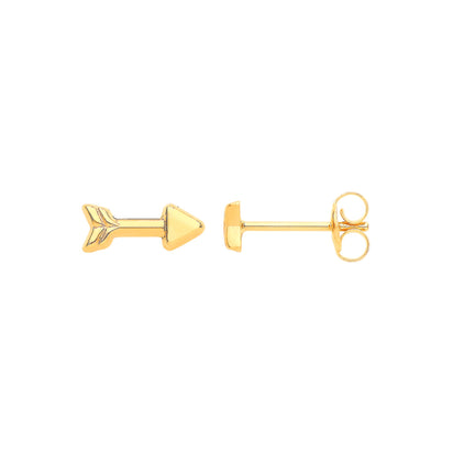 9ct Yellow Gold Tiny Arrow Studs