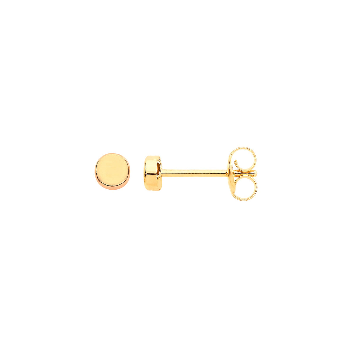 9ct Yellow Gold Plain Round 3.2mm Studs