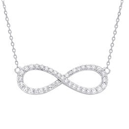 9ct White gold 0.47ctw G SI Infinity pendant chain