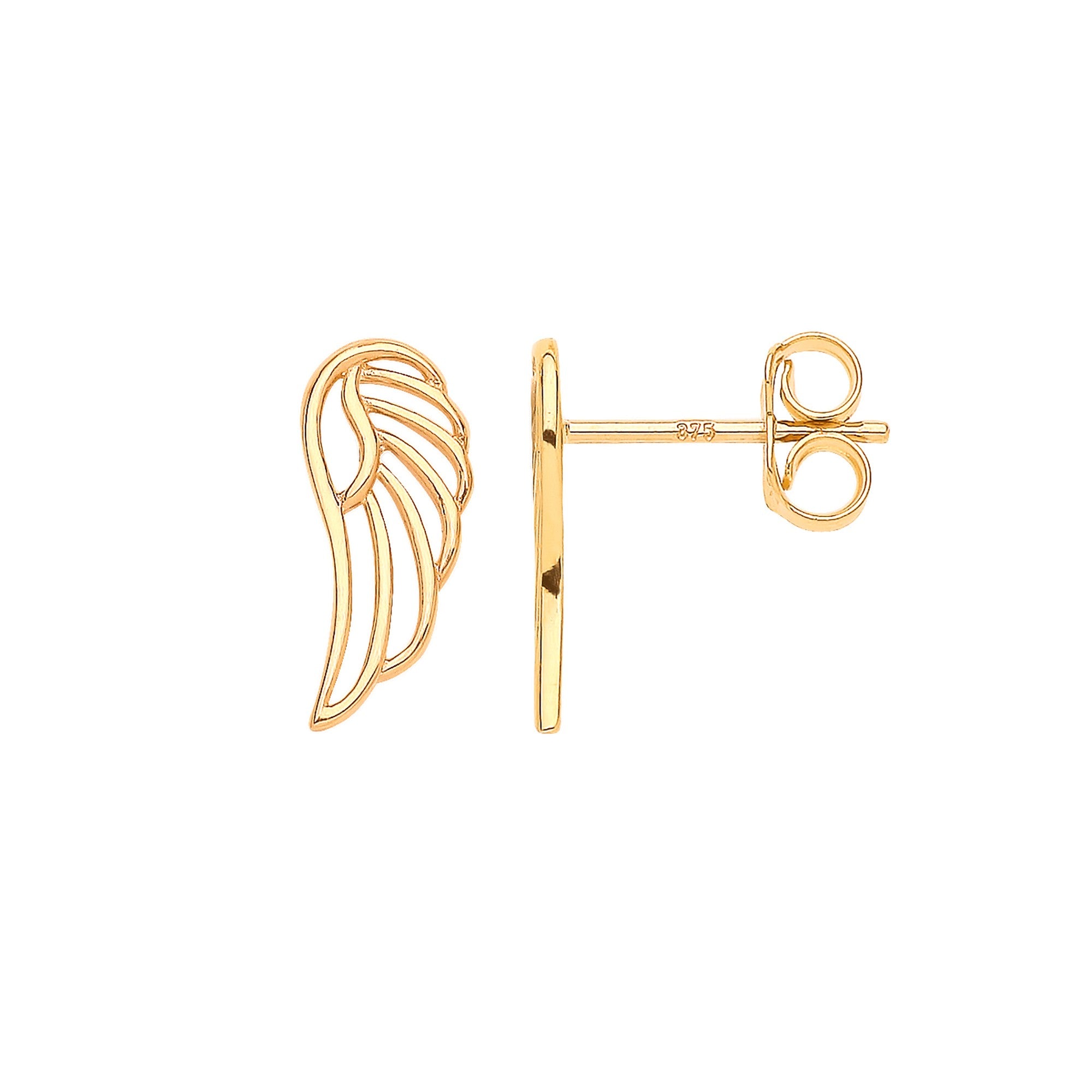 Yellow Gold Angel Wing Stud Earrings