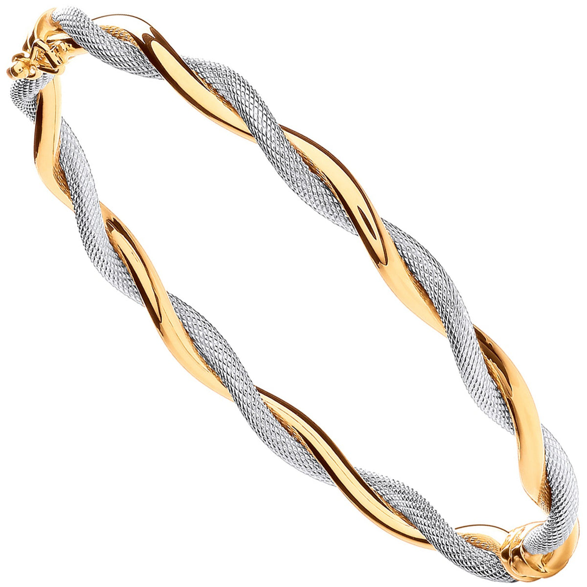Y&amp;W/G Twist Hollow Oval Bangle