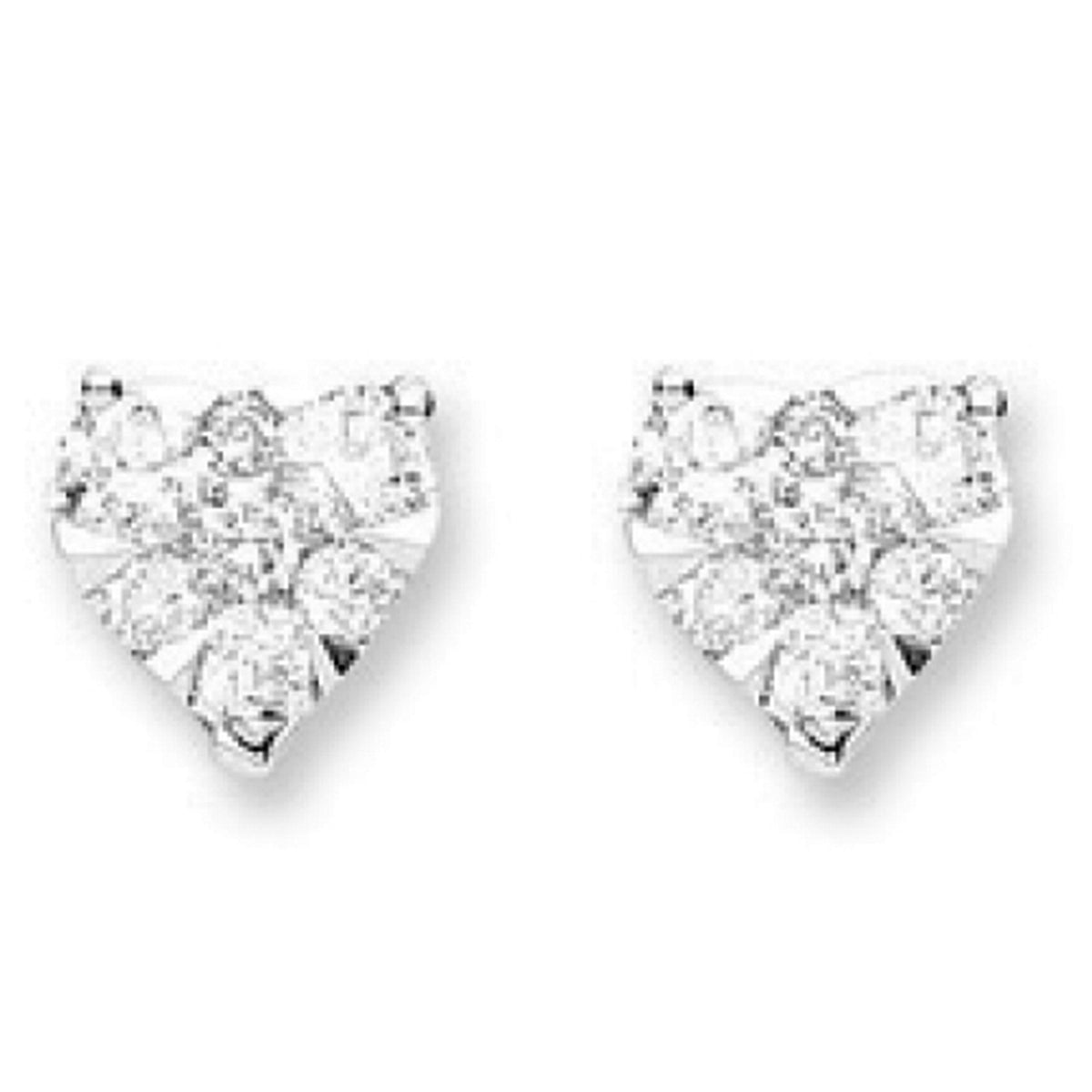 18ct White Gold 0.50ct Diamond Heart Shape Stud