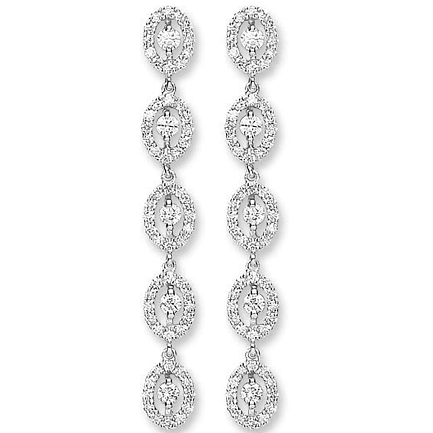 18ct White Gold 1.25ct Diamond Drop Earrings