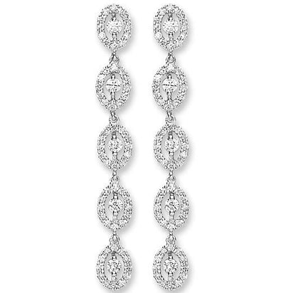 18ct White Gold 1.25ct Diamond Drop Earrings