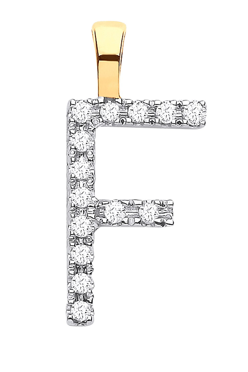 9ct Yellow Gold 0.05ct Diamond F Initial