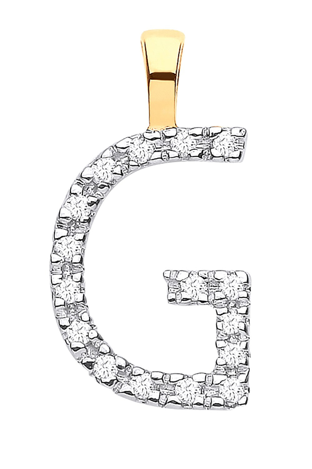 9ct Yellow Gold 0.05ct Diamond G Initial