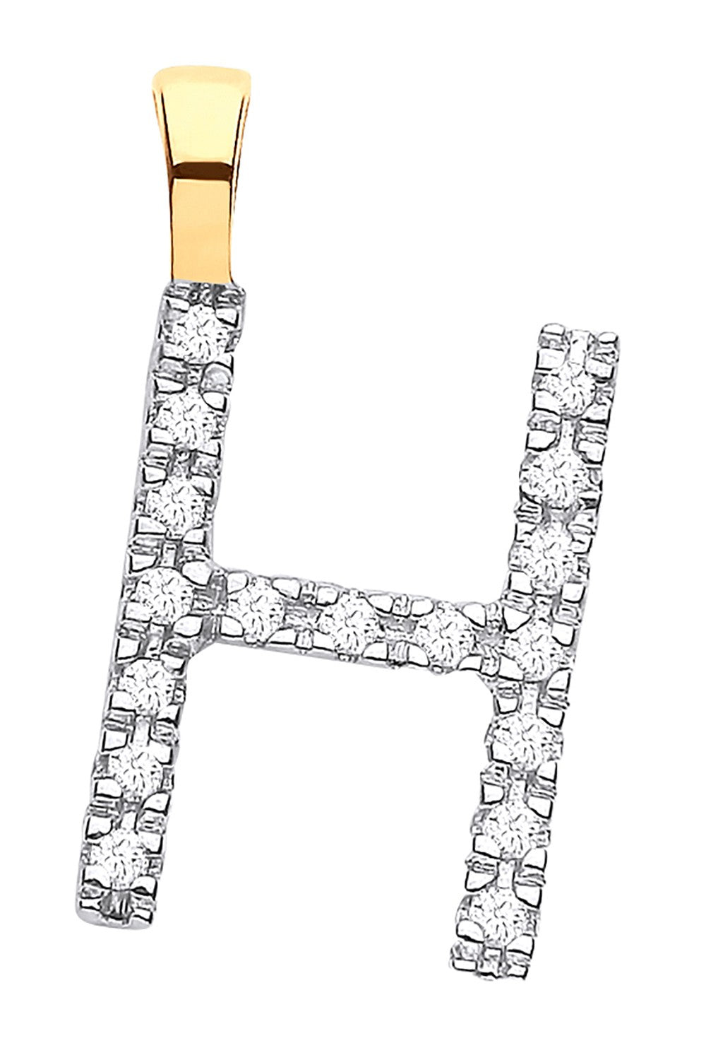9ct Yellow Gold 0.05ct Diamond H Initial