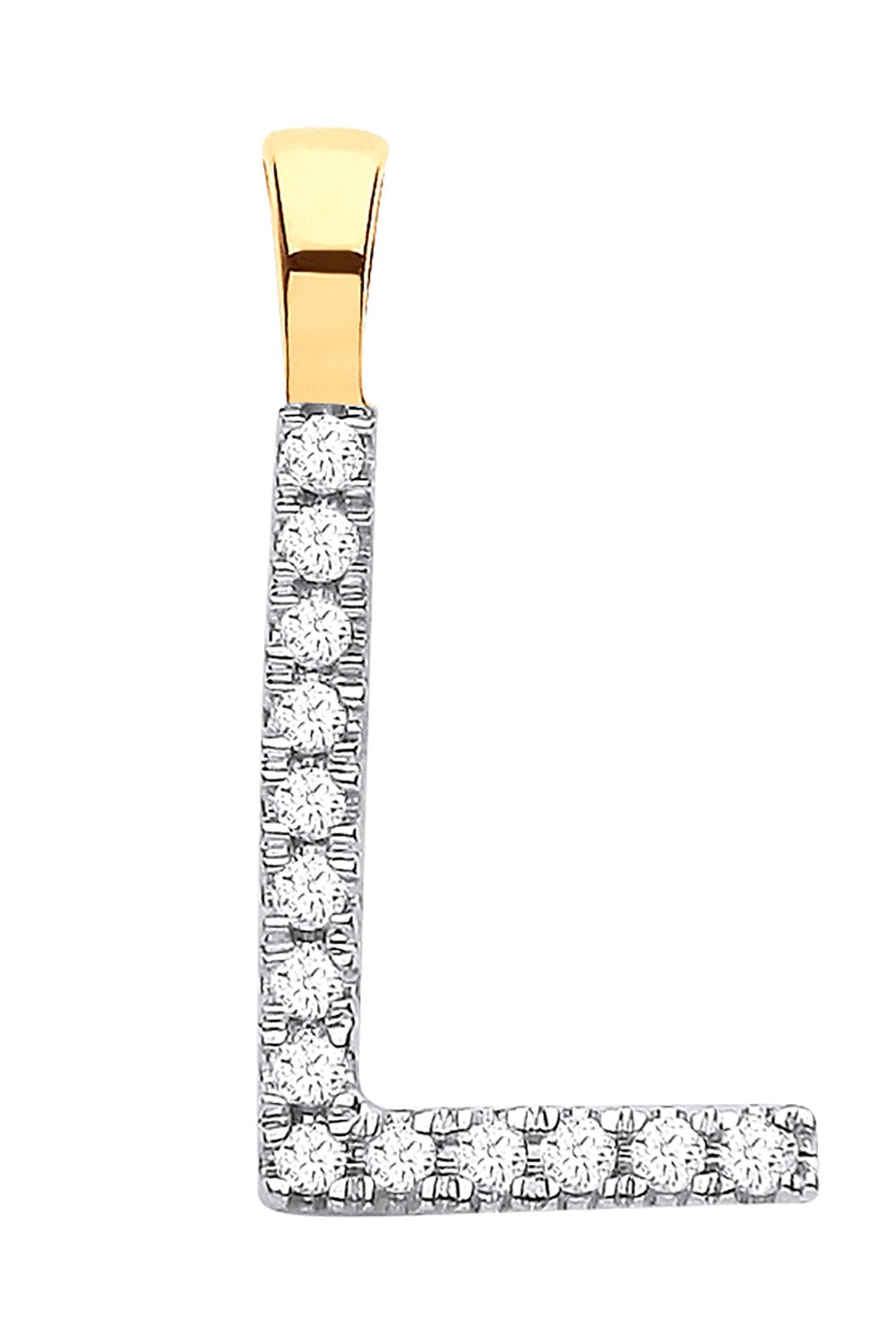 9ct Yellow Gold 0.05ct Diamond L Initial