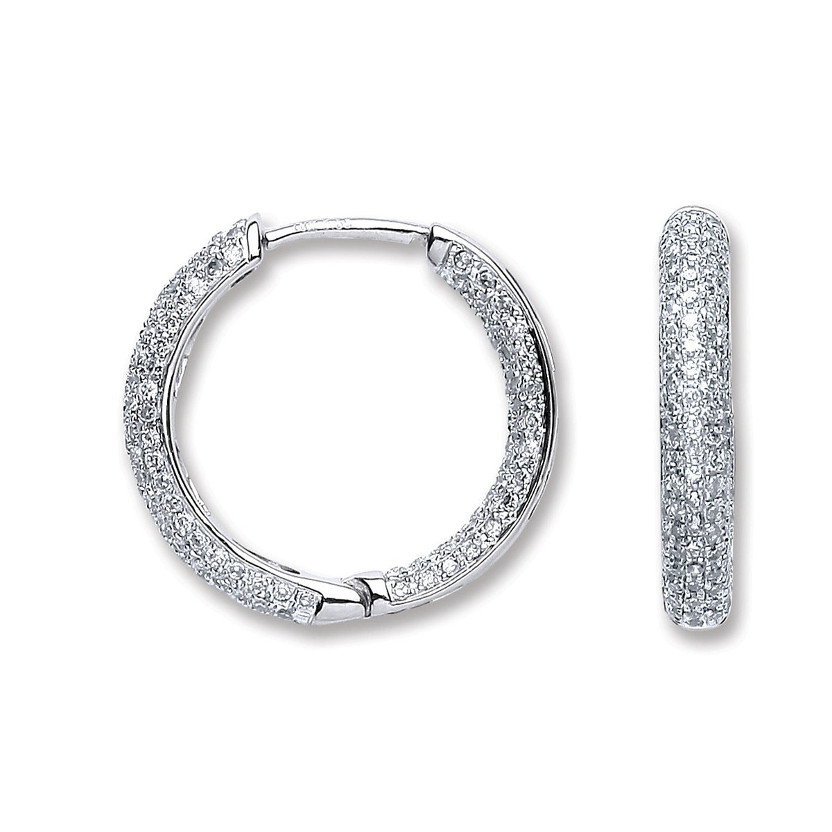 18ct White Gold 1.33ct Diamond Hoop Earrings