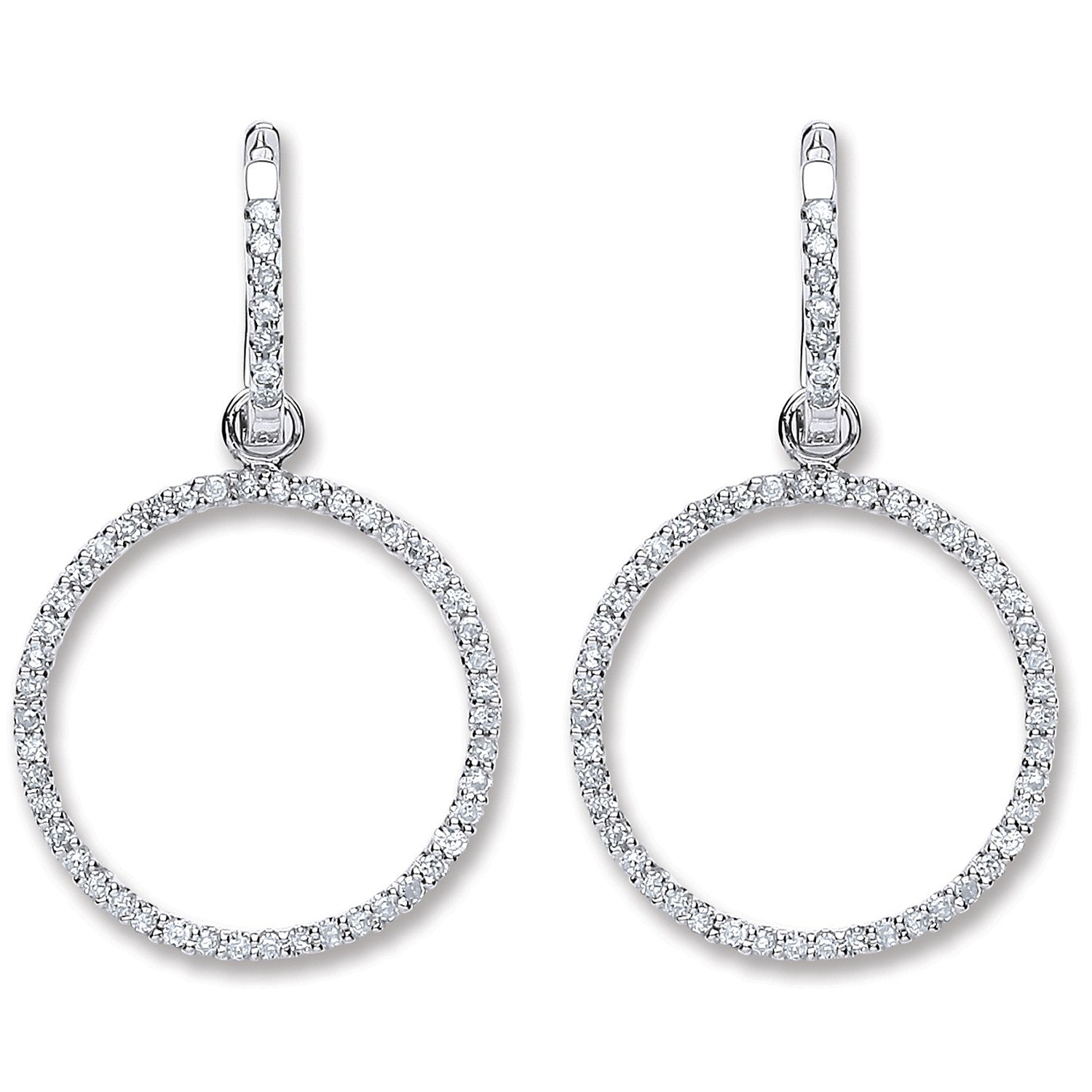 18ct White Gold 0.55ct Diamond Drop Earrings