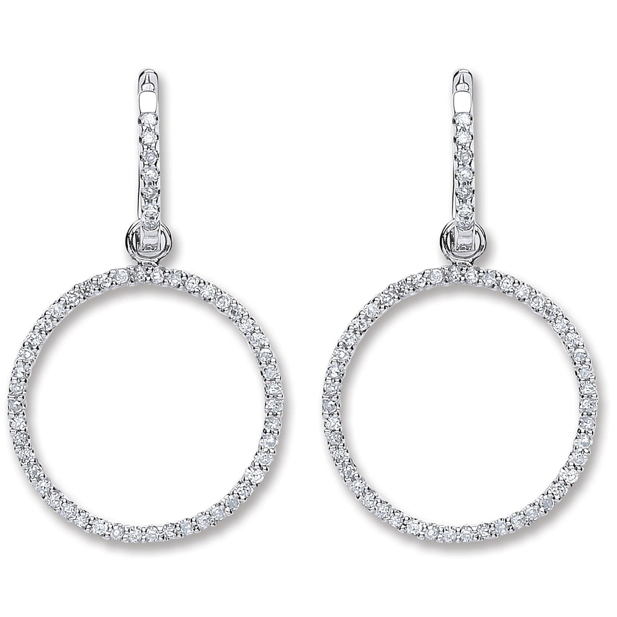 18ct White Gold 0.55ct Diamond Drop Earrings